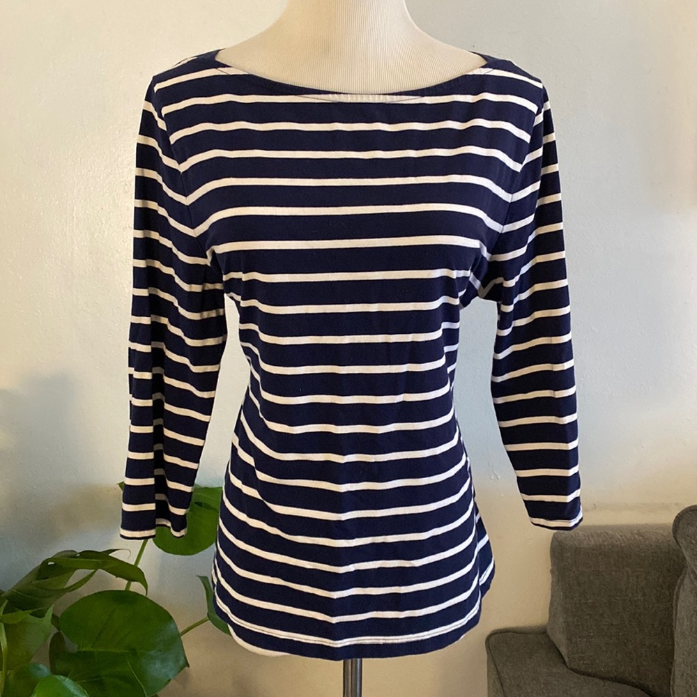 A New Day- Striped 3/4 Sleeve Top